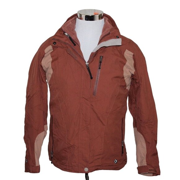 Outdoor Products Large Brown 3 In 1 Full Zip Winter Ski Snowboarding Jacket - Picture 2 of 12